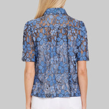 Load image into Gallery viewer, Dolce Cabo Floral Lace Top-Blue Floral