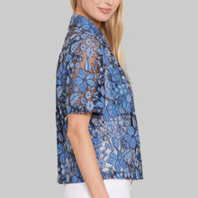 Load image into Gallery viewer, Dolce Cabo Floral Lace Top-Blue Floral