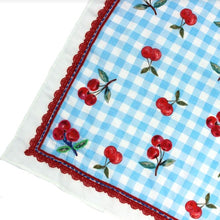 Load image into Gallery viewer, Vismaya Cherry Picnic Bandana- Ivory Blue
