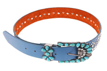 Load image into Gallery viewer, Muchette Lazaro Studded Belt- Turquoise/Blue