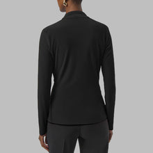 Load image into Gallery viewer, Joseph Ribkoff Silky Knit and Satin Fitted Wrap Top-Black