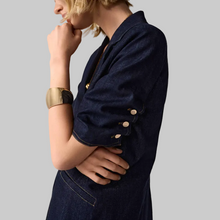 Load image into Gallery viewer, Joseph Ribkoff Denim Fitted Blazer-Dark Denim Blue