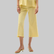 Load image into Gallery viewer, Joseph Ribkoff Goldie Featherweave Denim Wide Leg Cropped Jeans-Mellow Yellow