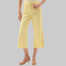 Load image into Gallery viewer, Joseph Ribkoff Goldie Featherweave Denim Wide Leg Cropped Jeans-Mellow Yellow