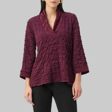 Load image into Gallery viewer, Joseph Ribkoff Bubble Jacquard & Memory Straight Top-Elderberry