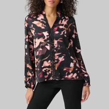 Load image into Gallery viewer, Joseph Ribkoff Textured Satin Abstract Print Top-Black/Multi