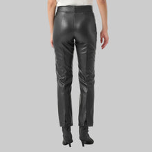 Load image into Gallery viewer, Joseph Ribkoff Bonded Leatherette Straight Pull-On Pants-Black