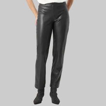 Load image into Gallery viewer, Joseph Ribkoff Bonded Leatherette Straight Pull-On Pants-Black