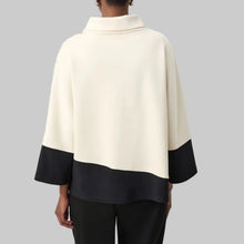 Load image into Gallery viewer, Joseph Ribkoff Scuba Jersey Color Block Trapeze Top-Birch/Black