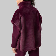 Load image into Gallery viewer, Joseph Ribkoff Faux Fur Funnel-Neck Boxy Vest-Elderberry