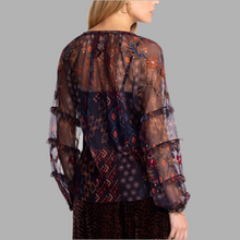 Load image into Gallery viewer, Johnny Was Saphire Mesh Blouse-Monika