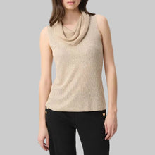 Load image into Gallery viewer, Joseph Ribkoff Rhinestone Cowl Neck Top-Champagne