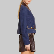 Load image into Gallery viewer, Dolce Cabo Suede Jacket- Blue