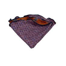 Load image into Gallery viewer, Edward Armah Reversible Pocket Circle-Medallion/Feather Print-Orange/Purple