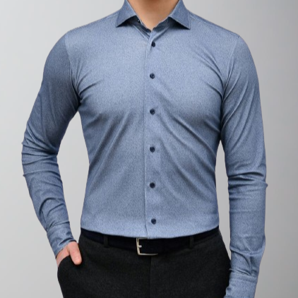 Emanuel Berg Modern 4Flex Stretch Knit Shirt-Dark Blue