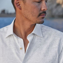 Load image into Gallery viewer, David Donahue Short Sleeve Sport Shirt- White Paisley