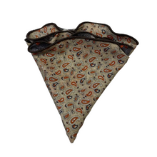 Load image into Gallery viewer, Edward Armah Reversible Pocket Circle-Tan/Charcoal Mini Paisley