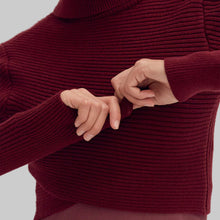 Load image into Gallery viewer, Crescent Brooks Dress and Sweater Two Piece Set-Carbernet