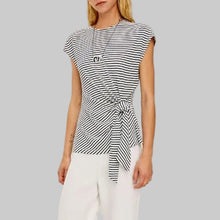 Load image into Gallery viewer, Rails Gabbie Short Sleeved Stripped Top-Ivory/Navy