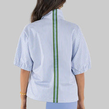 Load image into Gallery viewer, Emily McCarthy Poppy Top-Grapemist Stripe