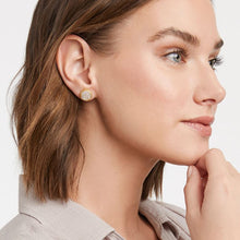 Load image into Gallery viewer, Julie Vos Gold Fleur-de-Lis Pavé Stud-Cubic Zirconia