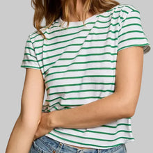 Load image into Gallery viewer, Perfectwhitetee Everett Jersey Striped Short Sleeve Tee-Grass Stripe