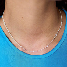 Load image into Gallery viewer, Julie Vos Celeste Delicate Station Necklace-Silver-CZ