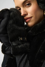 Load image into Gallery viewer, Joseph Ribkoff Faux Fur Mittens-Black
