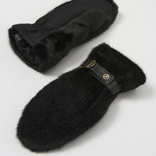 Load image into Gallery viewer, Joseph Ribkoff Faux Fur Mittens-Black