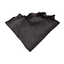 Load image into Gallery viewer, Edward Armah Reversible Pocket Circle- Brown Paisley/ Links Neat Print