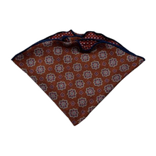 Load image into Gallery viewer, Edward Armah Reversible Pocket Circle- Rust Foulard/ Houdstooth Print