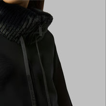 Load image into Gallery viewer, Joseph Ribkoff Sweater Knit Coat With Fur Trim-Black