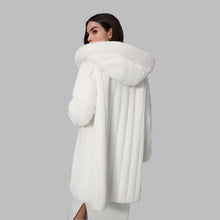 Load image into Gallery viewer, Joseph Ribkoff Faux Fur Reversible Hooded Coat-Vanilla
