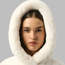 Load image into Gallery viewer, Joseph Ribkoff Faux Fur Reversible Hooded Coat-Vanilla