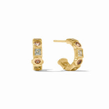 Load image into Gallery viewer, Julie Vos Gold Jolie Hoop & Charm Earring-Multi Stone