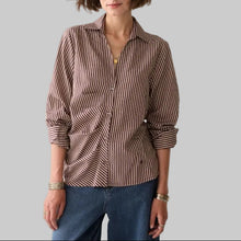 Load image into Gallery viewer, Summum Two Toned Striped Blouse-Dark Burgundy