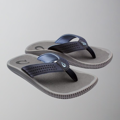 Olukai Ulele Mens Beach Sandals-Blue Depth/ Charcoal