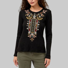 Load image into Gallery viewer, Johnny Was Anya Long Sleeve Thermal-Black