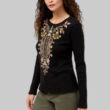Load image into Gallery viewer, Johnny Was Anya Long Sleeve Thermal-Black