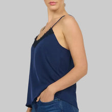 Load image into Gallery viewer, Dear John Alexandria Lace Silky Tank- Black Iris
