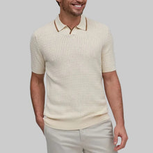 Load image into Gallery viewer, Raffi Mini Cable Johnny Collar Polo-Bone