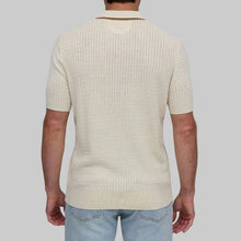 Load image into Gallery viewer, Raffi Mini Cable Johnny Collar Polo-Bone