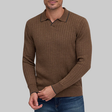 Load image into Gallery viewer, Raffi Drop Needle Johnny Collar Knit- Toffee