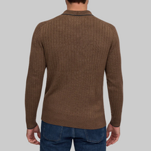 Load image into Gallery viewer, Raffi Drop Needle Johnny Collar Knit- Toffee