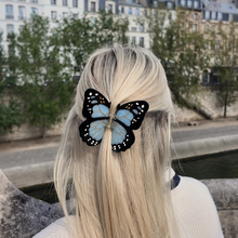 Load image into Gallery viewer, Solar Eclipse Monarch Butterfly Claw Hair Clip- Baby Blue