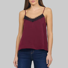 Load image into Gallery viewer, Dear John Alexandria Lace Silky Tank- Cherry Tea