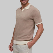 Load image into Gallery viewer, Raffi Pique Johnny Collar Polo-Desert