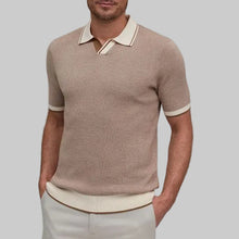 Load image into Gallery viewer, Raffi Pique Johnny Collar Polo-Desert