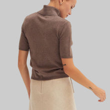 Load image into Gallery viewer, Crescent Elena Cashmere Turtleneck Top-Brown