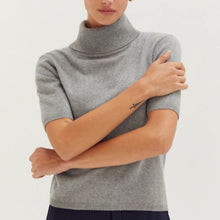 Load image into Gallery viewer, Crescent Elena Cashmere Turtleneck Top-Heather Grey